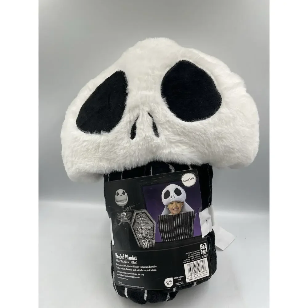 Disney Nightmare before Christmas Jack Skellington Wearable Hooded Blanket 30x50